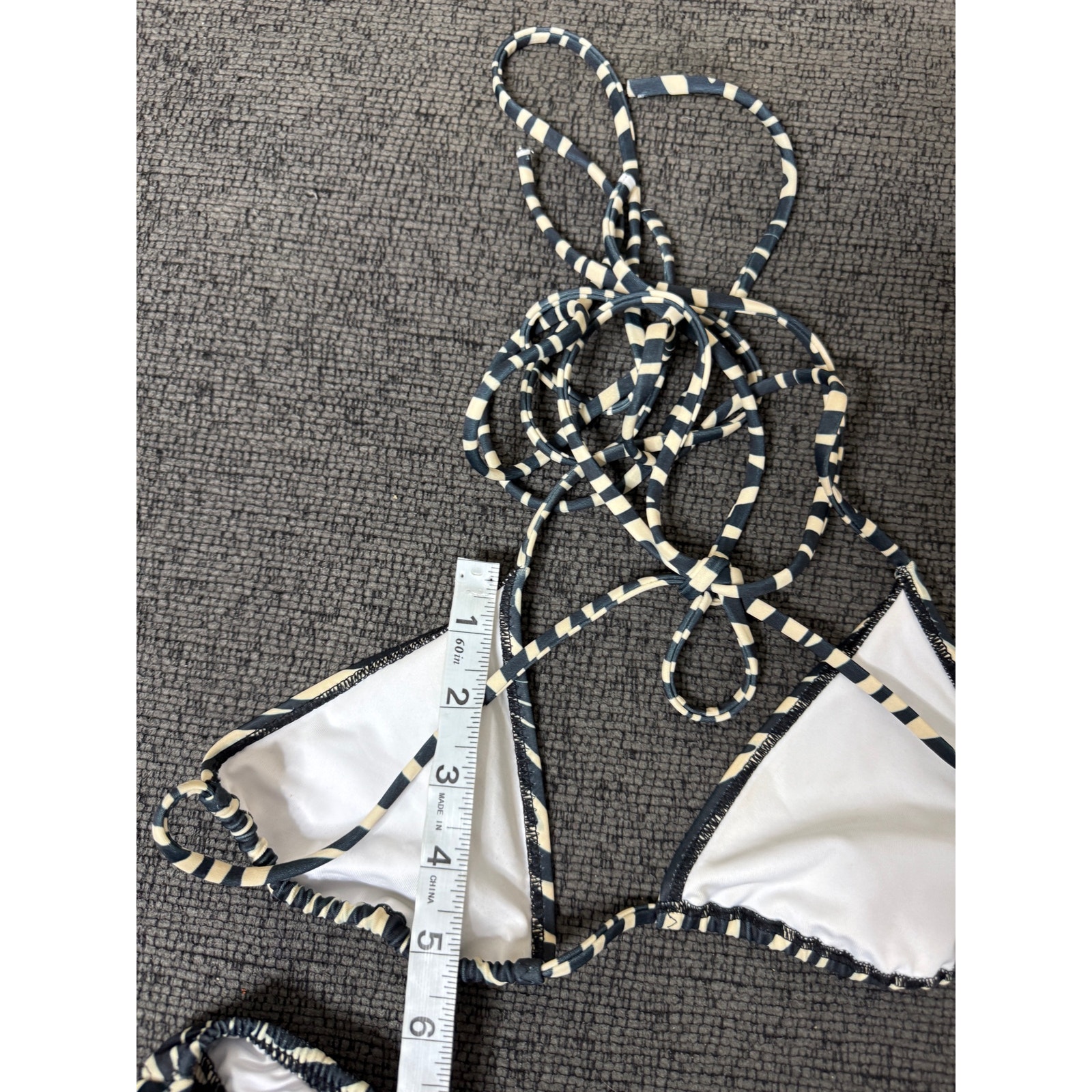 Loleia Zebra Print Triangle String Bikini Set M/Xl Animal Print — image 6 of 7